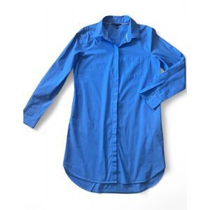 Victoria's Secret Women’s Lounge Stretch Blue Button Up Roll Long Sleeves Shirt